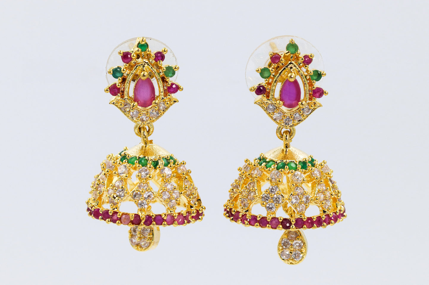 Multicolor golden jhumka