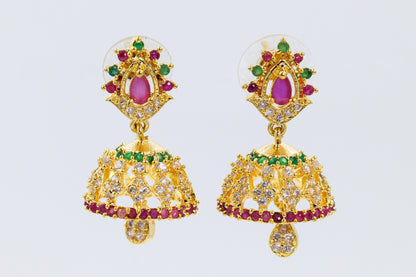 Multicolor golden jhumka