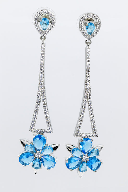 Aqua Blue Sleek Danglers