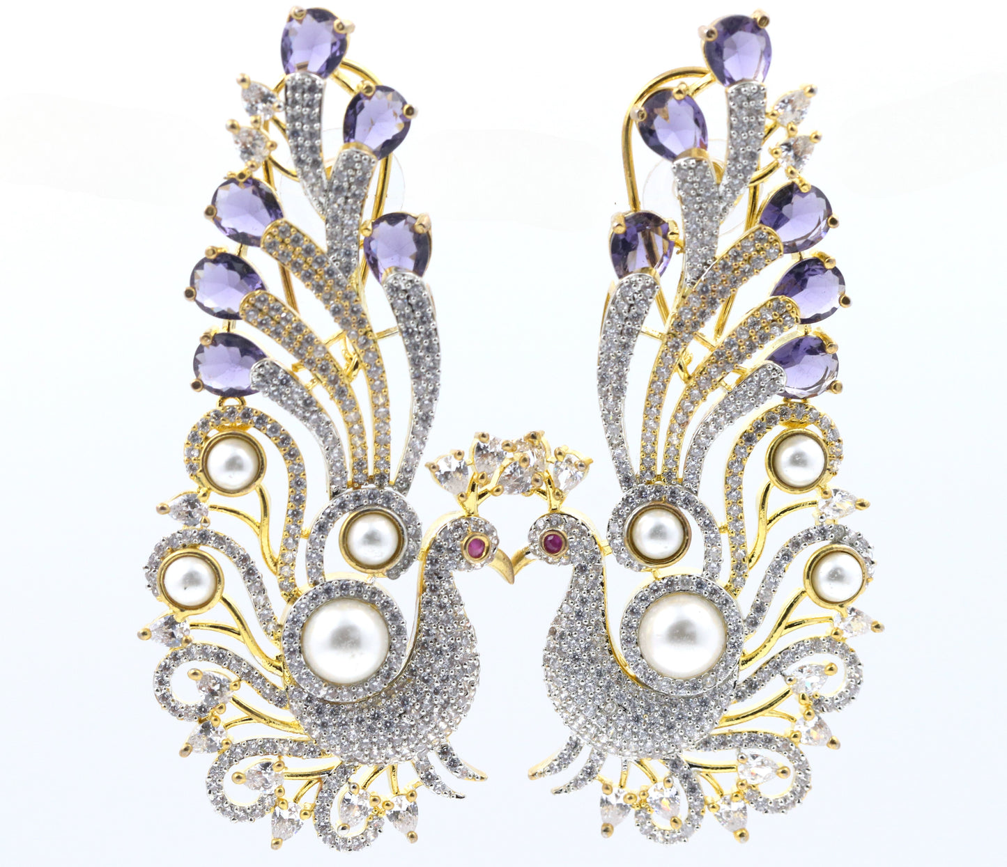 Peacock Golden Polished Earring