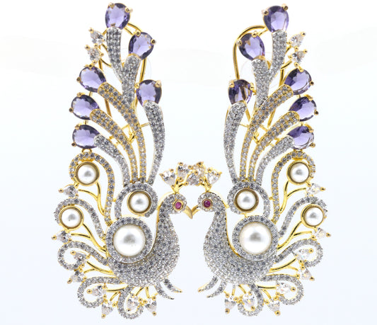 Peacock Golden Polished Earring