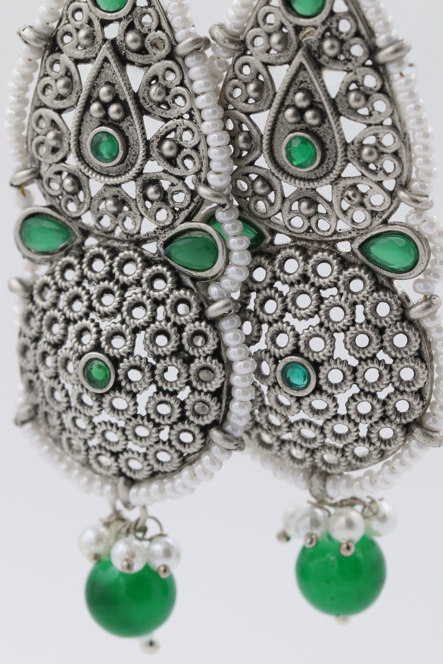 Green Leaf Shaped Earrings