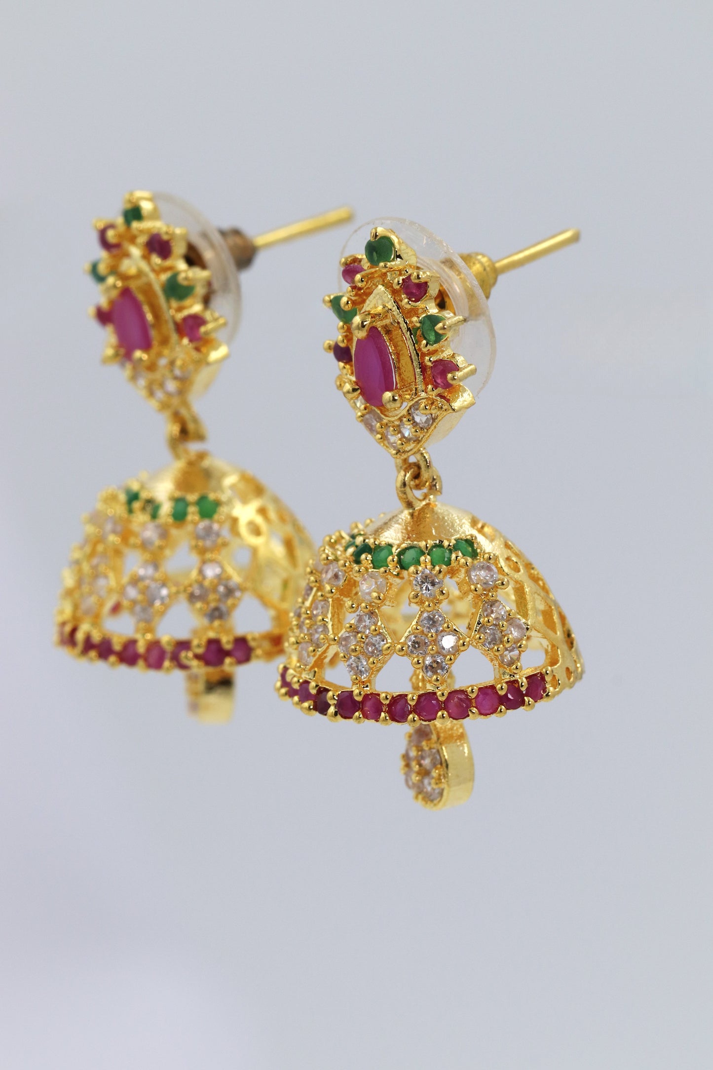 Multicolor golden jhumka