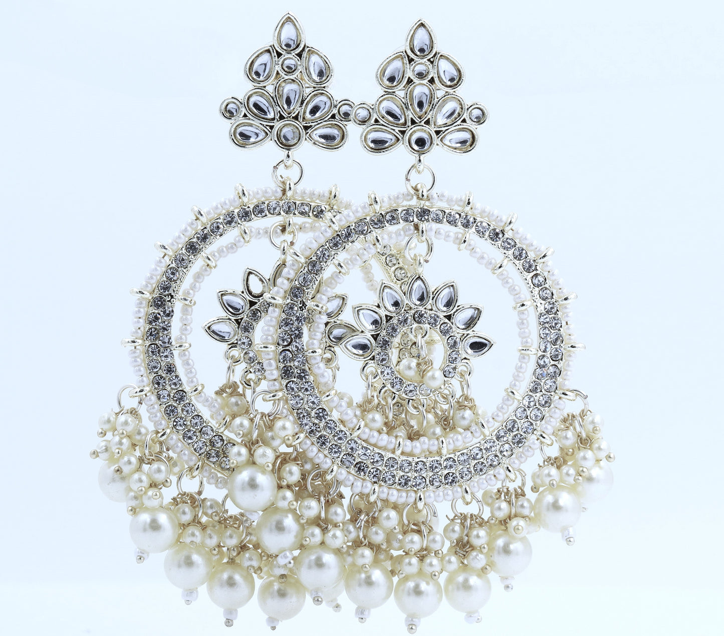 Pearl studded Chand Bali Jhumka