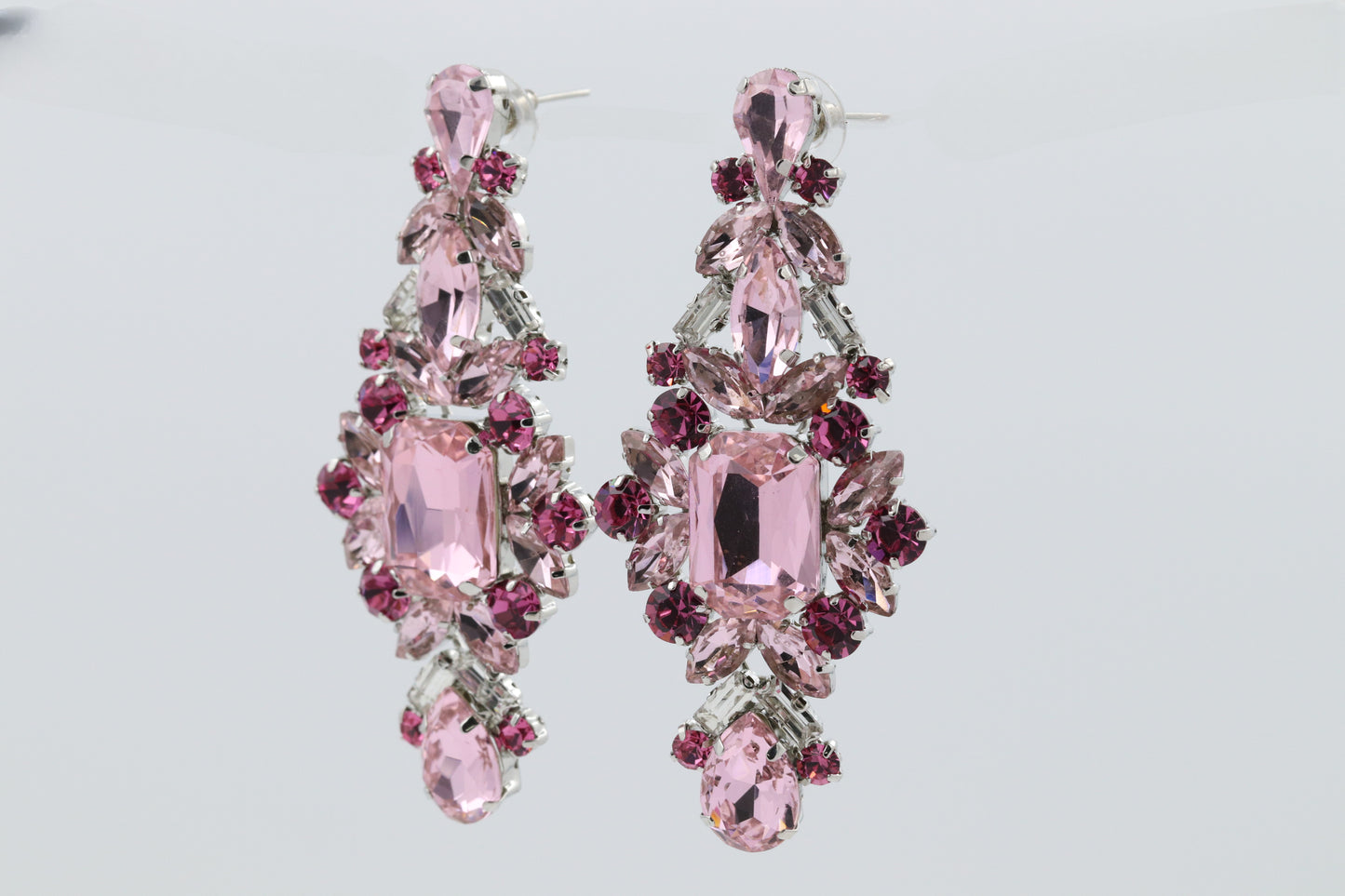 MultiShade Pink Swaroski Stone Danglers