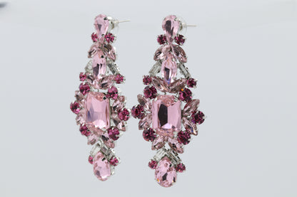 MultiShade Pink Swaroski Stone Danglers