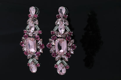 MultiShade Pink Swaroski Stone Danglers