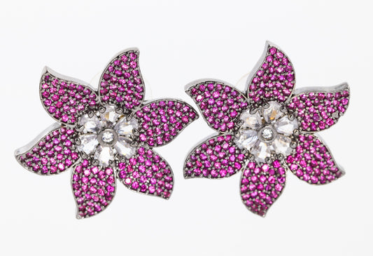 Flora Pink Nano Stone Studs